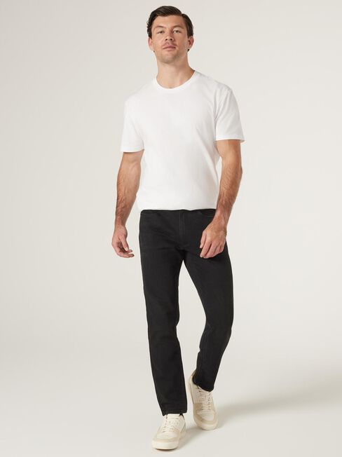 Relaxed Straight Jeans, Black, hi-res