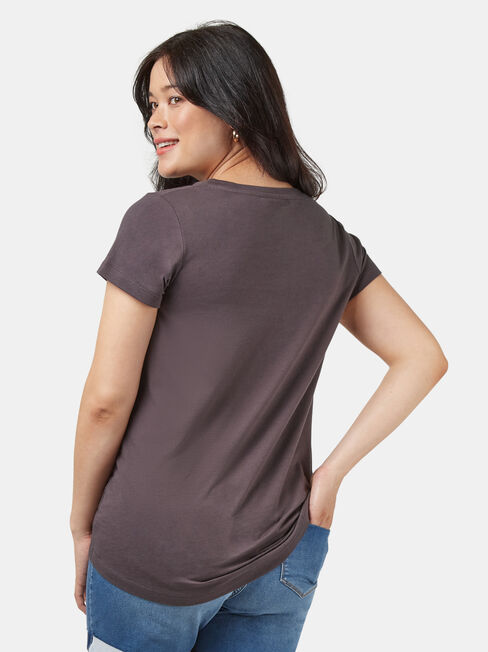 Amore Maternity Slogan Tee, Grey, hi-res