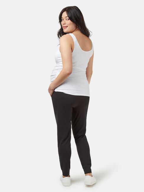 Louisa Drop Crotch Jersey Pant, Black, hi-res