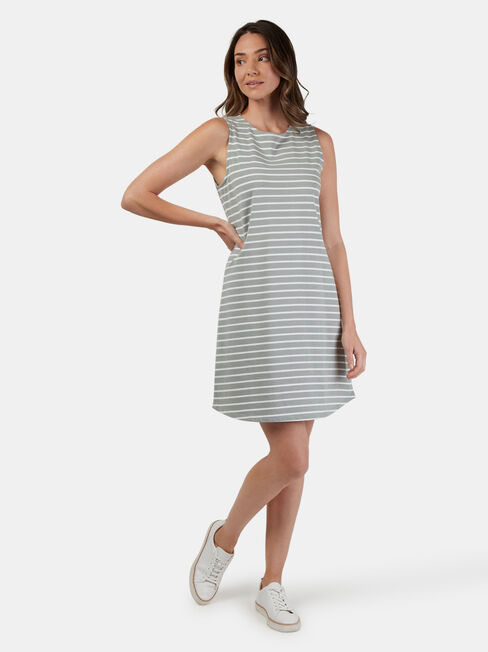 Izzy Sleeveless Jersey Dress, Green, hi-res