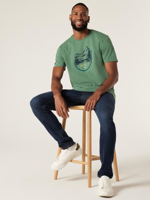 SS Leo Printed Tee, Sea Green, hi-res