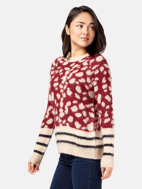 Erin Patterned Knit, Blue, hi-res