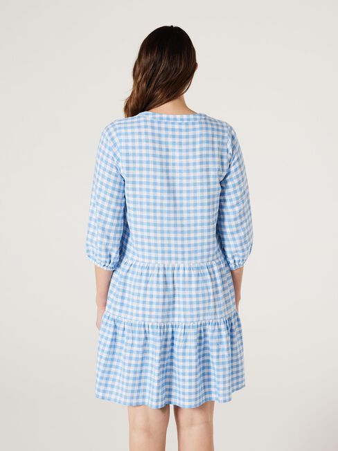 Kennedy Shirt Dress, Blue Gingham, hi-res