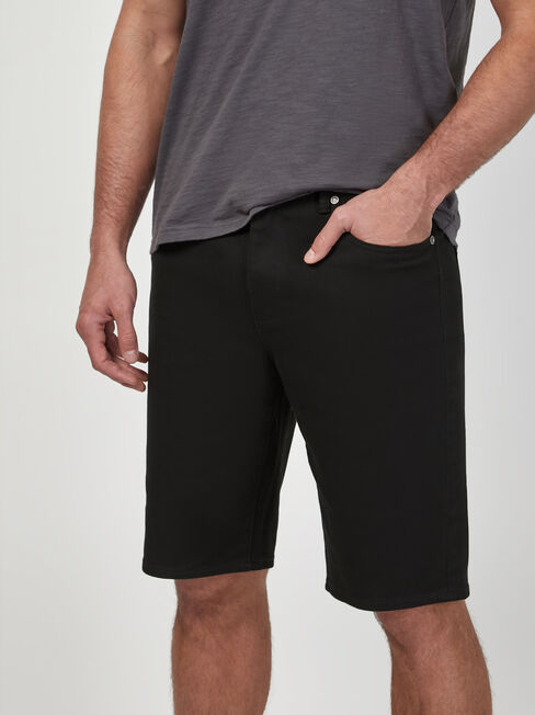 Benjamin Black Denim Short, Black, hi-res