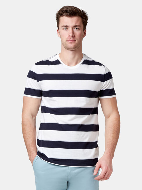 Maxton Short Sleeve Stripe Crew Tee, Multi, hi-res