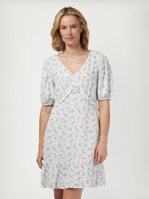 Sonia V Neck Dress, Floral, hi-res