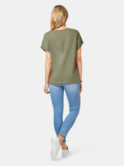 Drop Shoulder Tee, Thyme, hi-res