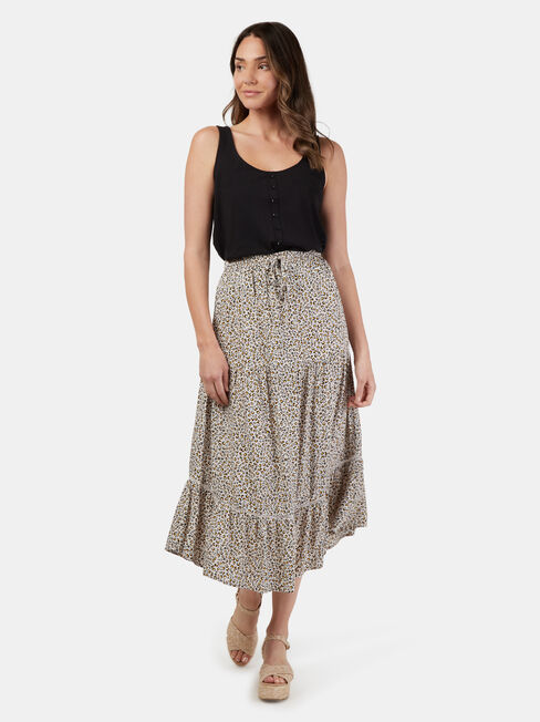 Ellen Tiered Skirt, Print, hi-res