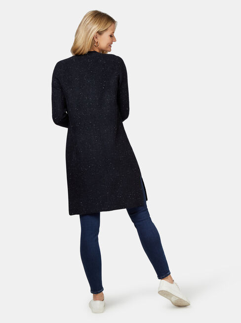 Cora Longline Cardigan, Blue, hi-res