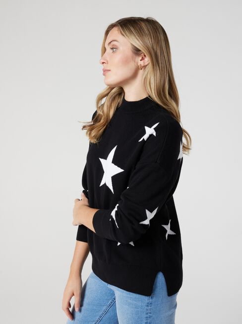 Hannah Star Pullover, Ink/White, hi-res