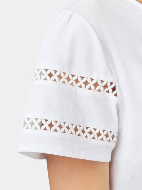 Summer Frill Sleeve Tee, White, hi-res