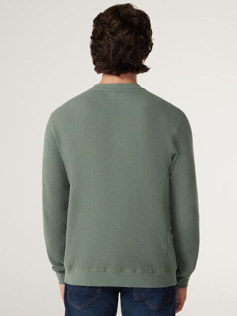 LS Harrison Crew Textured Top, sage, hi-res