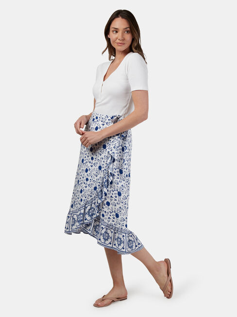 Chloe Midi Wrap Skirt, Blue, hi-res