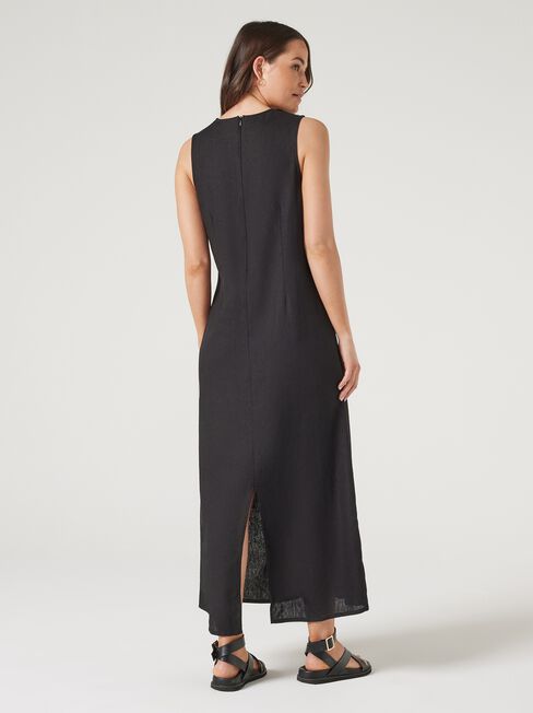 Ulla Slip Dress, Black, hi-res