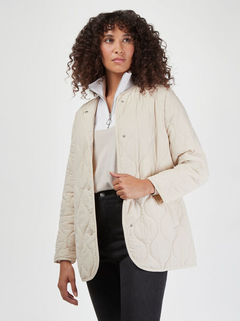 Aisha Zip Front Sweat, Brown, hi-res
