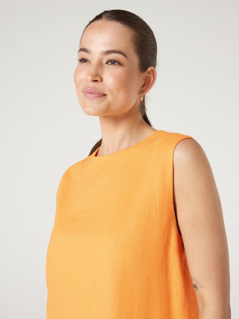 Maddy Linen Tank, Orange, hi-res