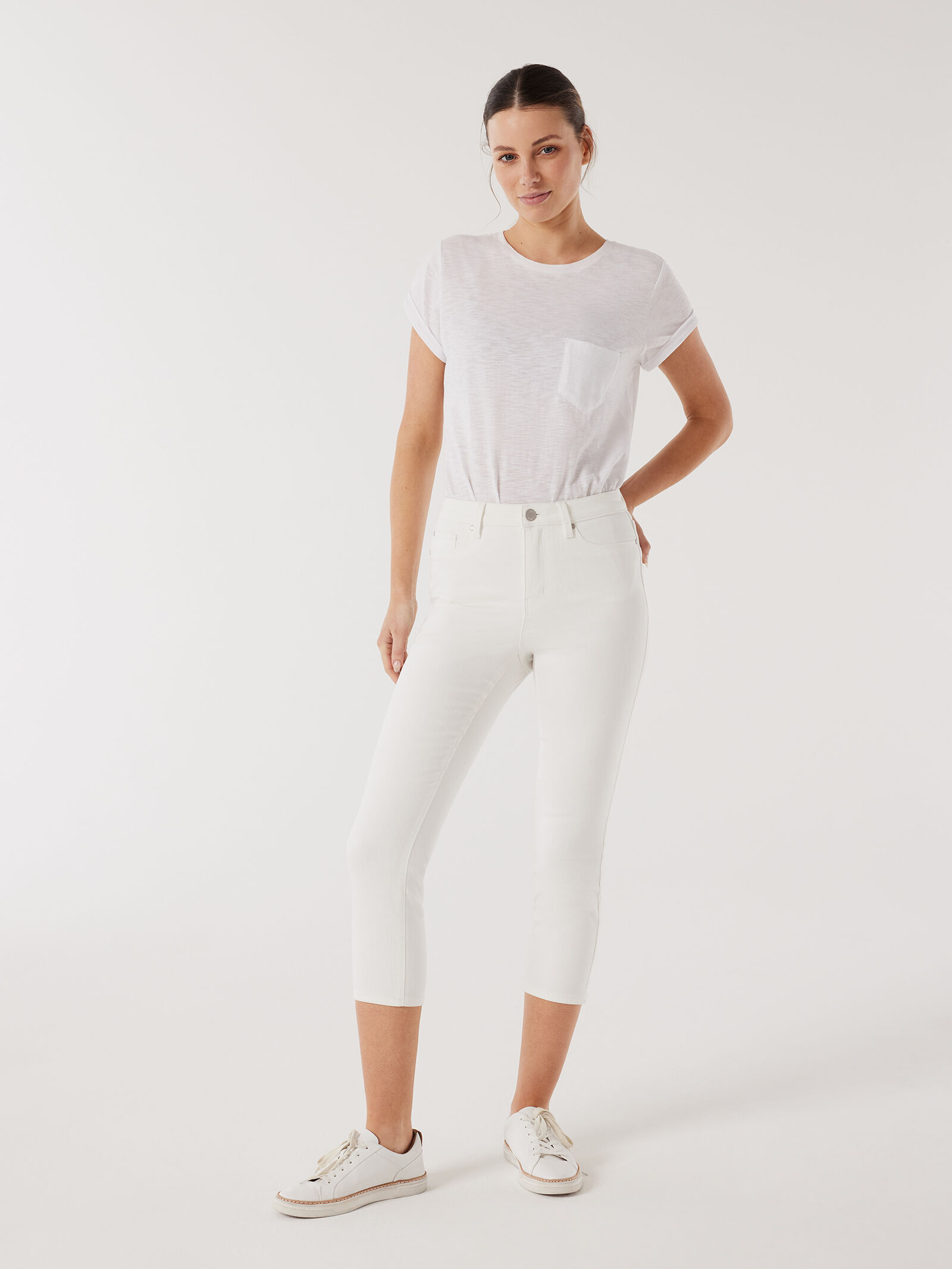 White skinny cropped trousers discount