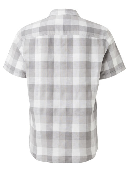 Byrne Short Sleeve Check Shirt, Grey, hi-res