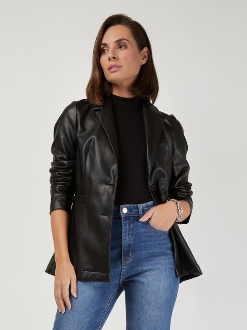 Morticia Mock Neck Top, Black, hi-res