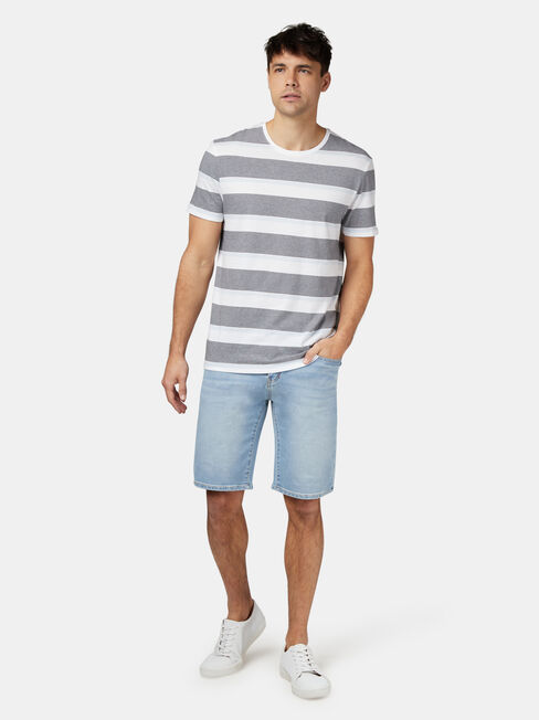 Patrick Short Sleeve Stripe Crew Tee, Blue, hi-res