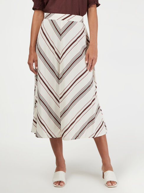 Effie Midi Skirt, Stripe, hi-res