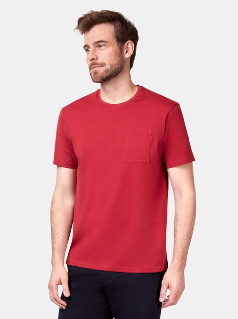 Preston Short Sleeve Basic Pocket Tee, Red, hi-res
