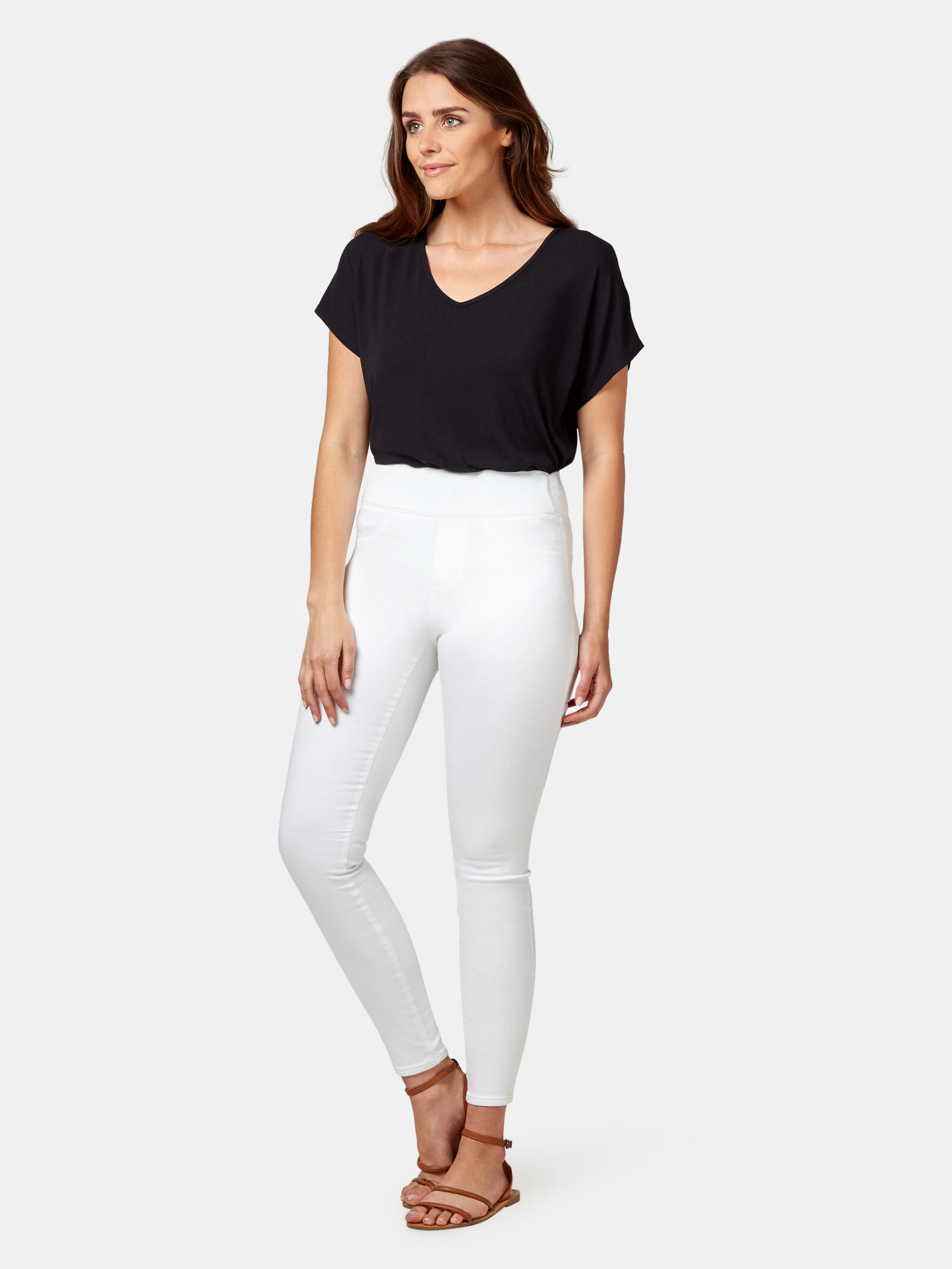 Tummy Trimmer Luxe Lounge Skinny Jeans White