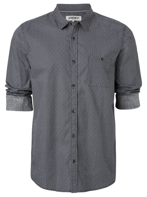 LS Corey Print Shirt, Grey, hi-res