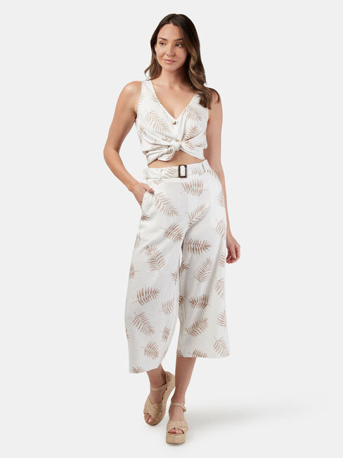 Beth Wide Leg Pant, White, hi-res