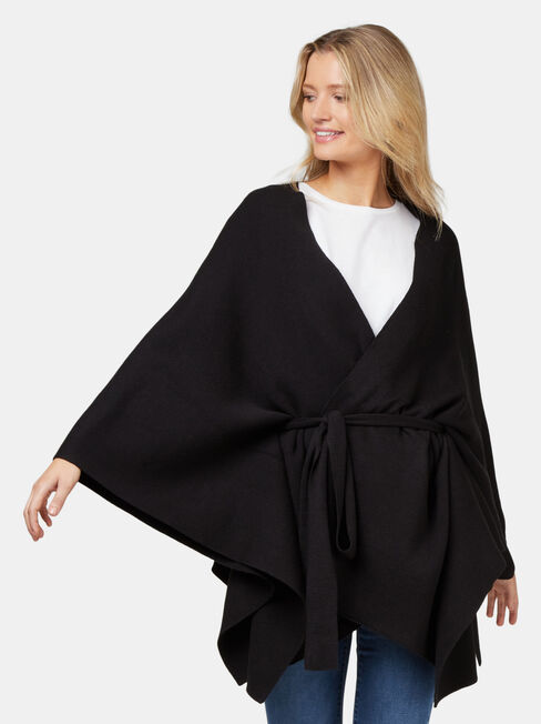 Charlie Winter Poncho, Black, hi-res