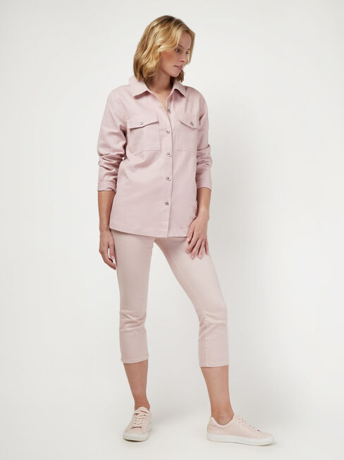 Sasha Cotton Shacket, Pink, hi-res