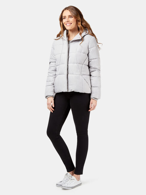 Tilly Hooded Puffer, Grey, hi-res