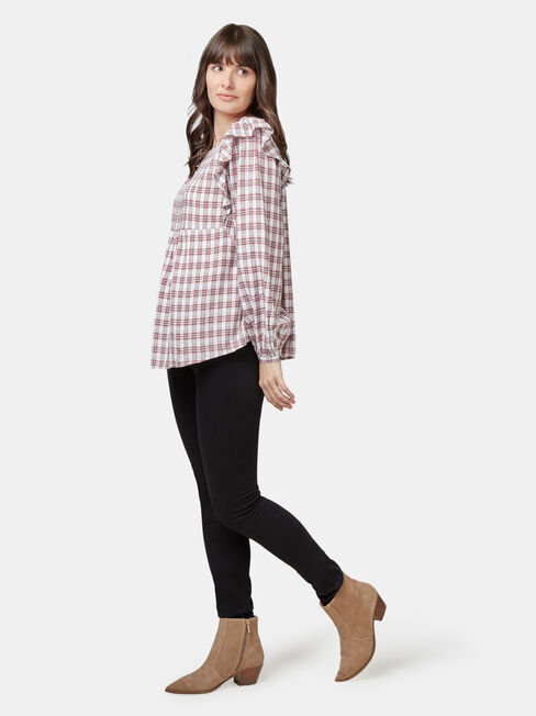 Liza Check Frill Top, Multi, hi-res