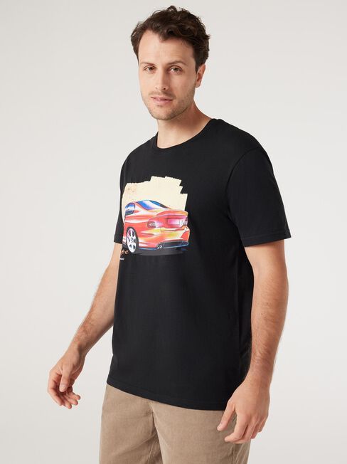 SS Holden Monaro Coupe Print Crew Tee, Black, hi-res