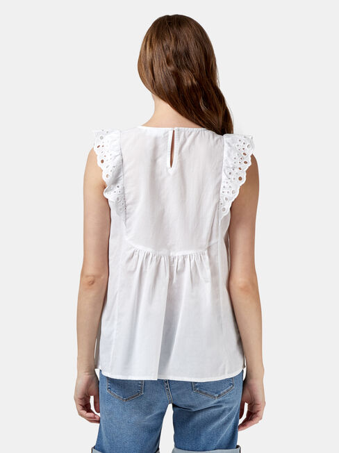 Claire Maternity Broderie Top, White, hi-res