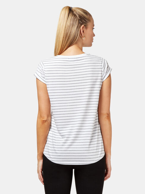 Adelaide Stripe Tee, Black, hi-res