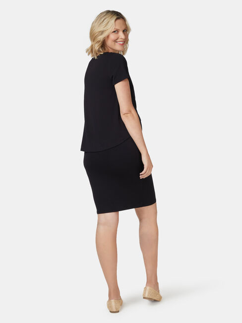 Lella Maternity Dress, Black, hi-res