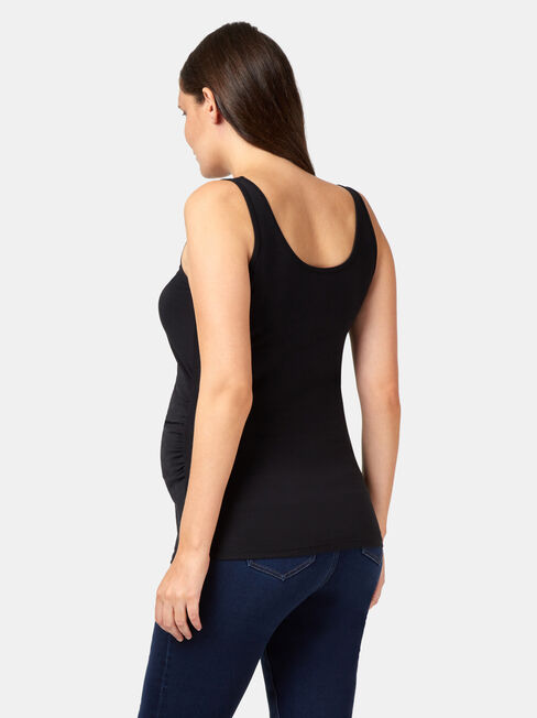 Lola Maternity Cotton Basic Tank, Black, hi-res