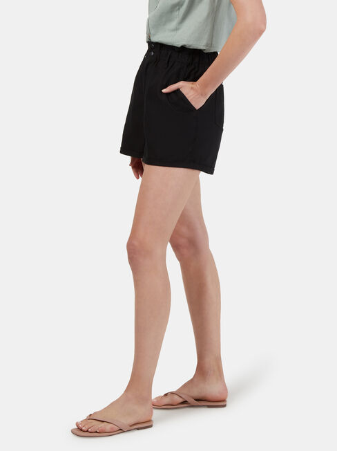 Cotton Paperbag Short, Black, hi-res