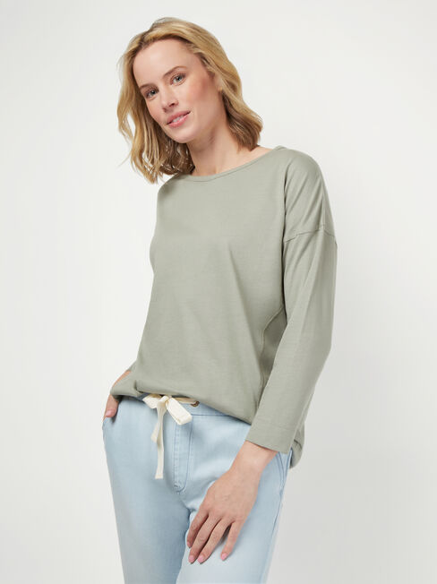 3/4 Sleeve Drop Shoulder Tee, Coloured, hi-res