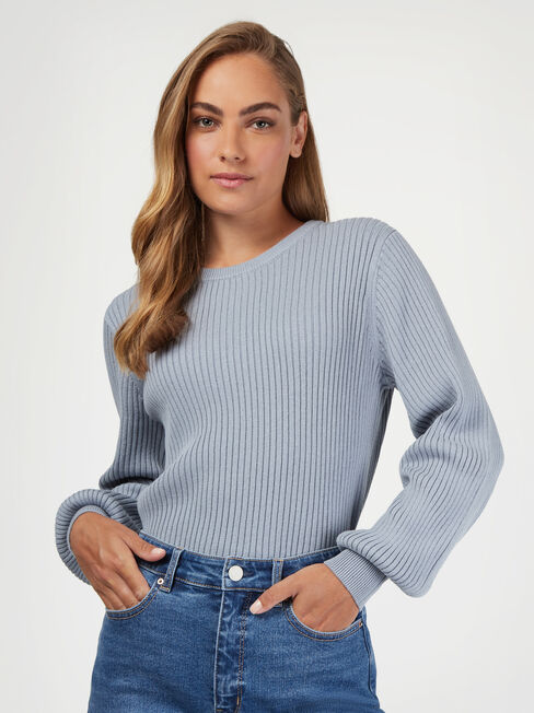 Adriana Rib Knit, Grey, hi-res