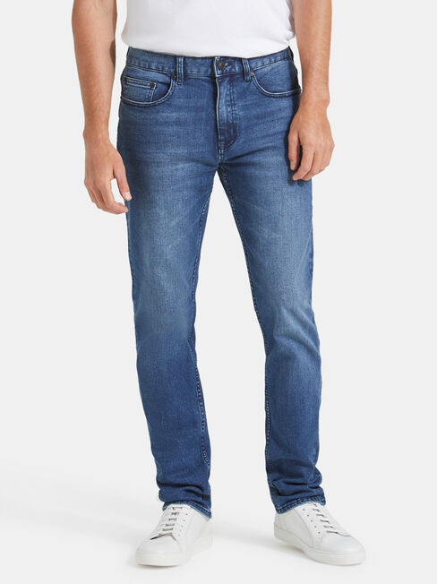 Slim Comfort Jeans In Mid Blue