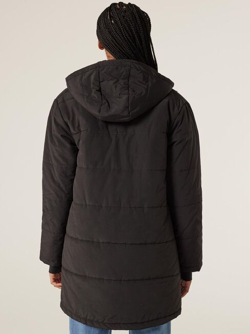 Lara Puffer Jacket, Black, hi-res