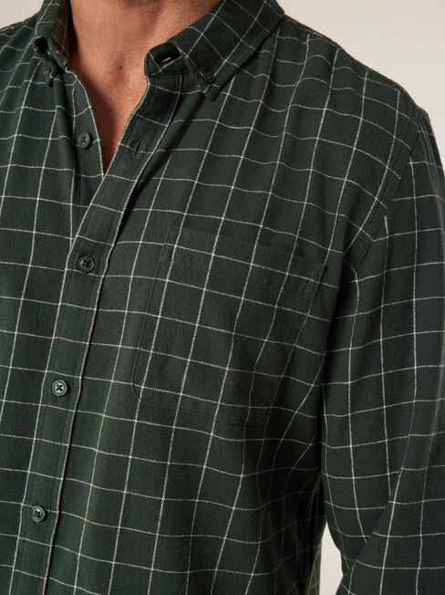 Jeremy Brushed Long Sleeve Shirt, Green Multi, hi-res