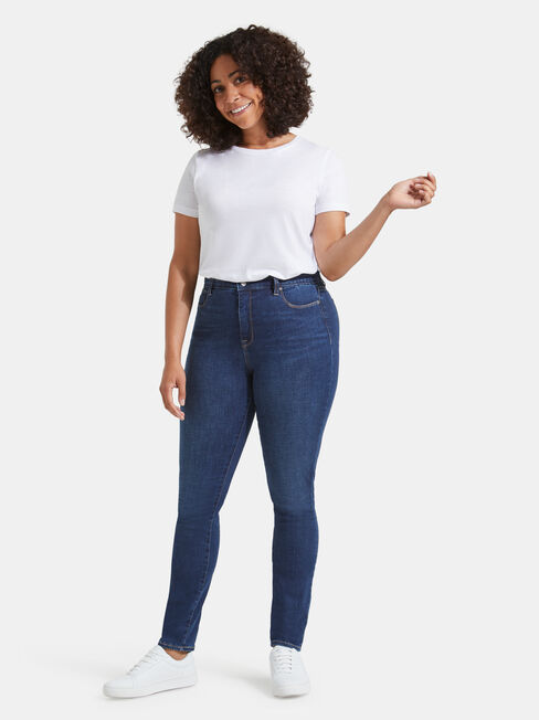 Tummy Trimmer Skinny Jeans True Vintage, Mid Indigo, hi-res