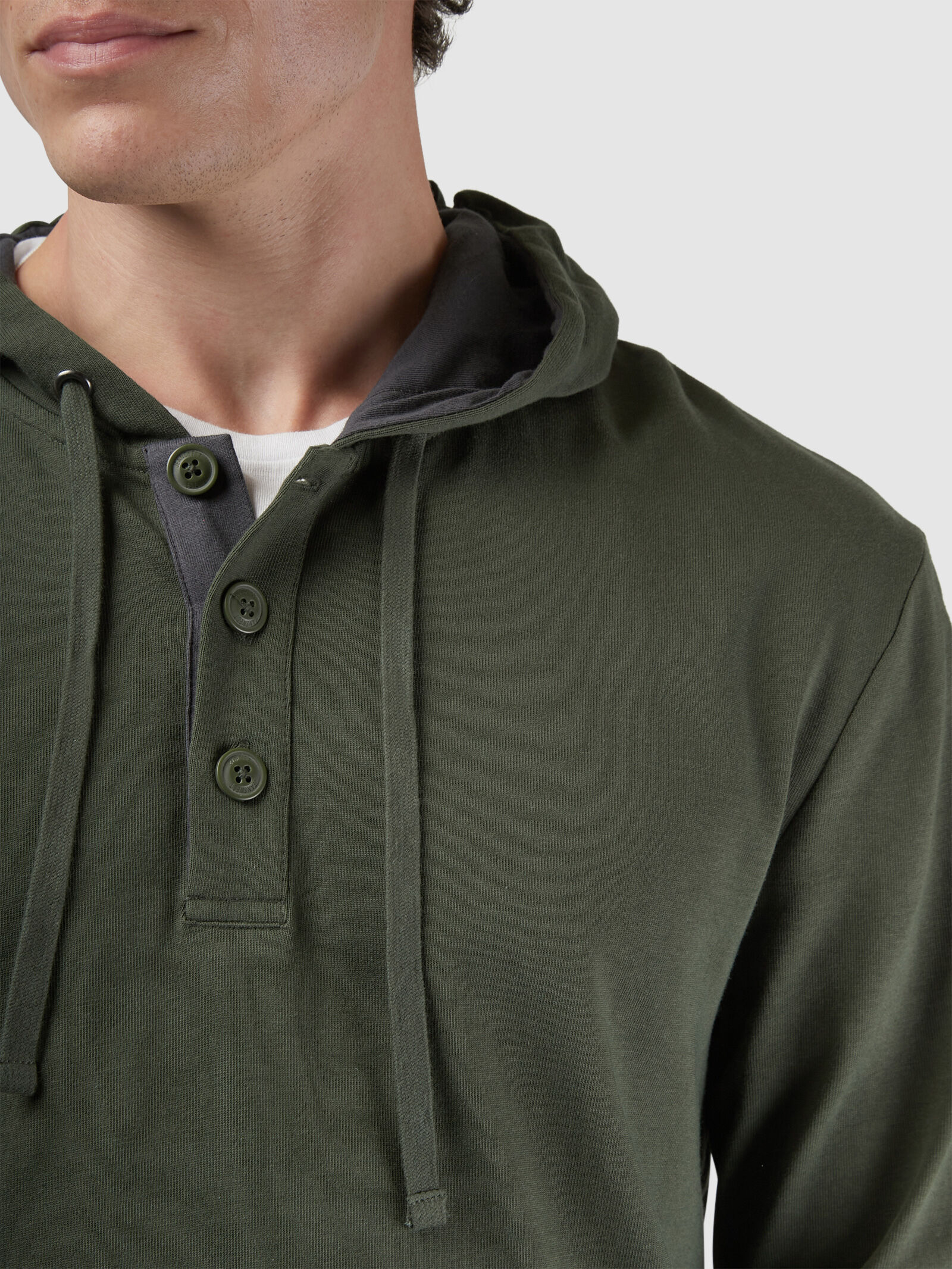 Hooded waffle henley sale