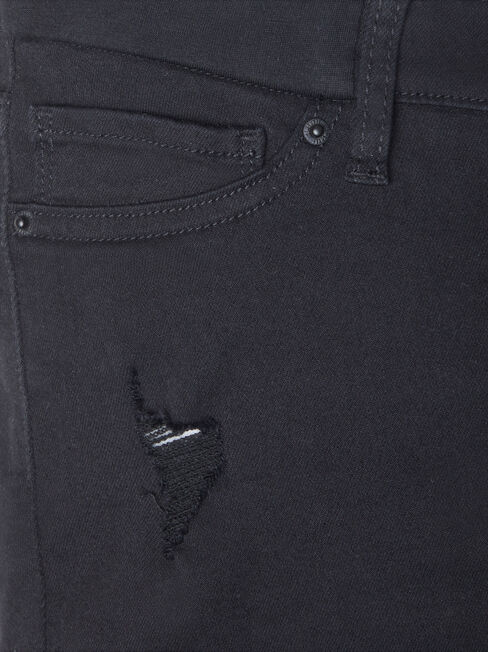 Isabelle Maternity Distressed Skinny 7/8th Jean, Black, hi-res