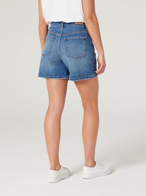 Rhia High Waisted Denim Short, Mid Vintage, hi-res