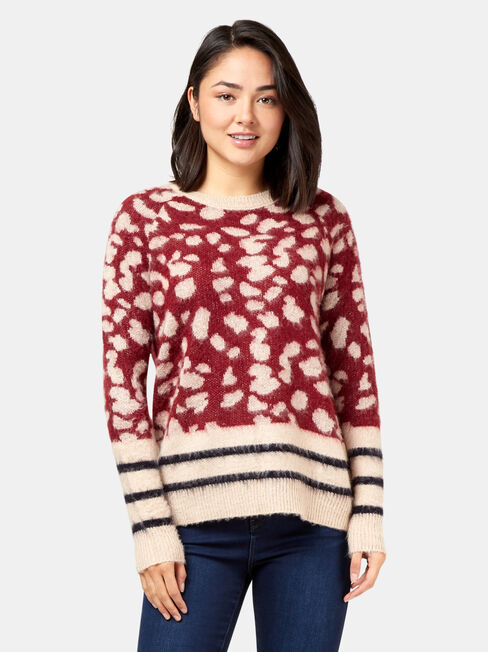 Erin Patterned Knit, Blue, hi-res