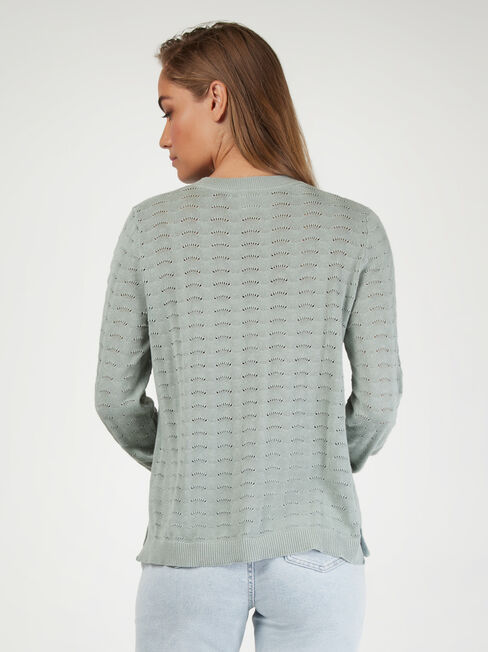 Piper Pointelle Knit, Green, hi-res